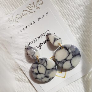 Orecchini in fimo effetto marmo